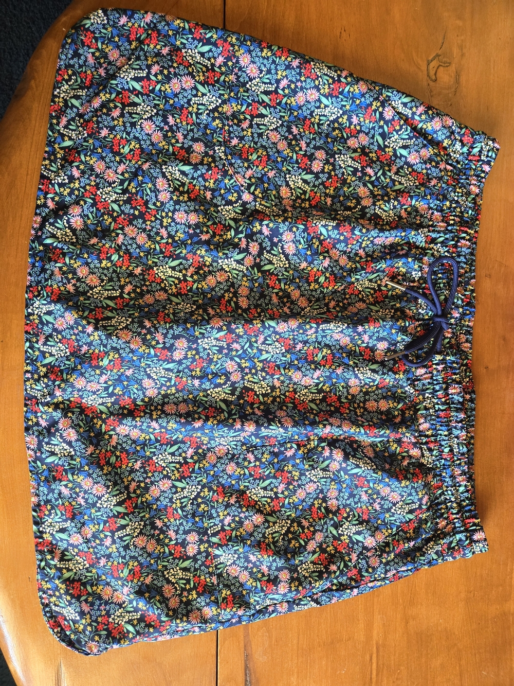 St. John's Bay Navy Mini Skort with Floral Trim